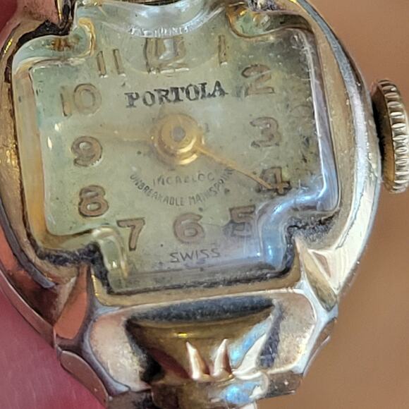 Vintage Portola Ladies Swiss Watch. Gold plated front - Picture 11 of 13